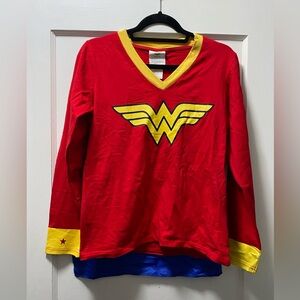 DC Rubies Wonder Woman Costume long sleeve T shirt with cape